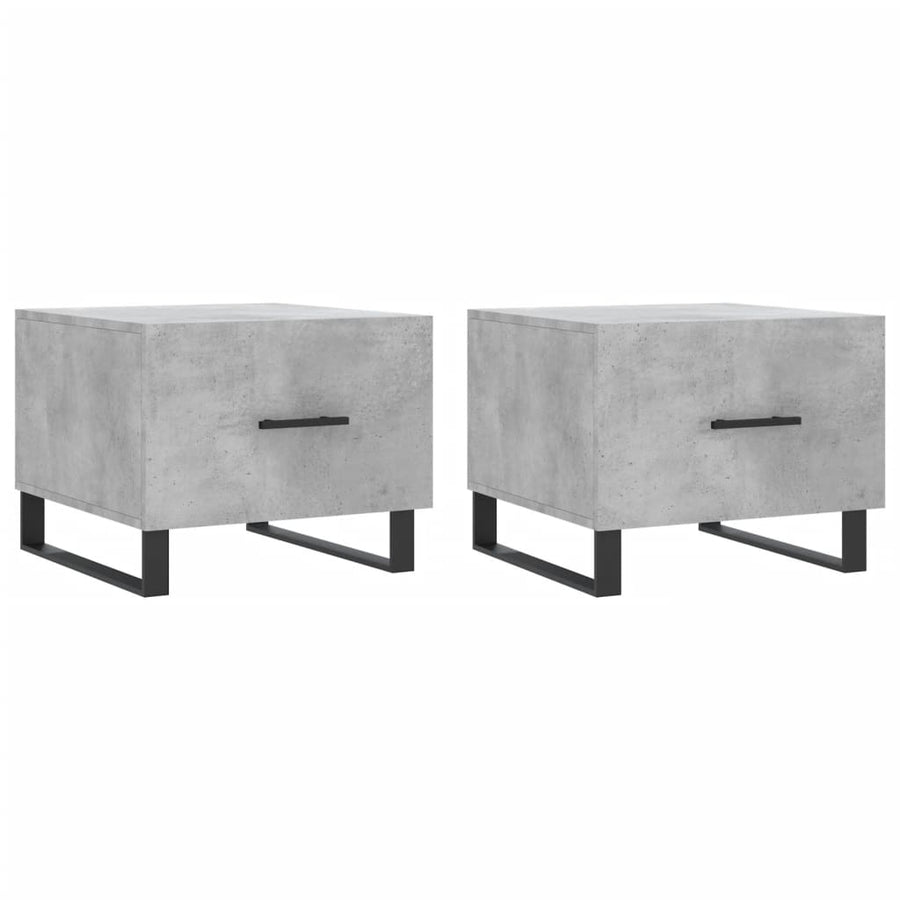 Salontafels 50X50X40 Cm Bewerkt Hout 2 Betongrijs