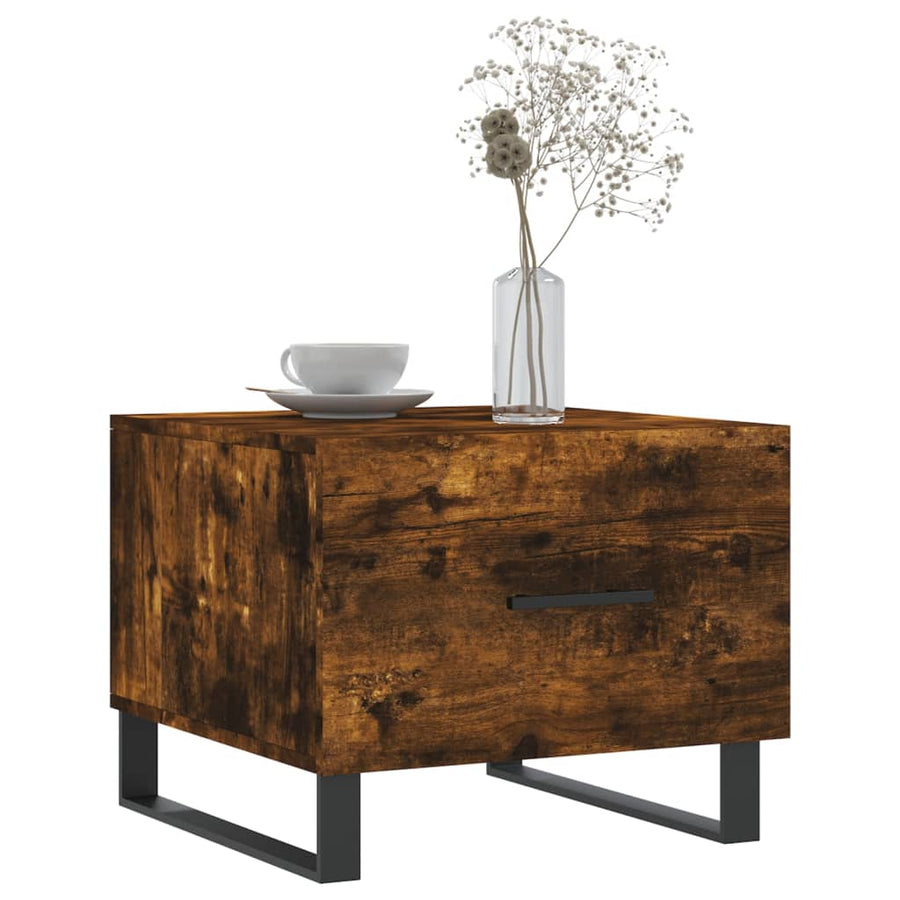 Salontafels 50X50X40 Cm Bewerkt Hout Kleurig 2 Gerookt eiken
