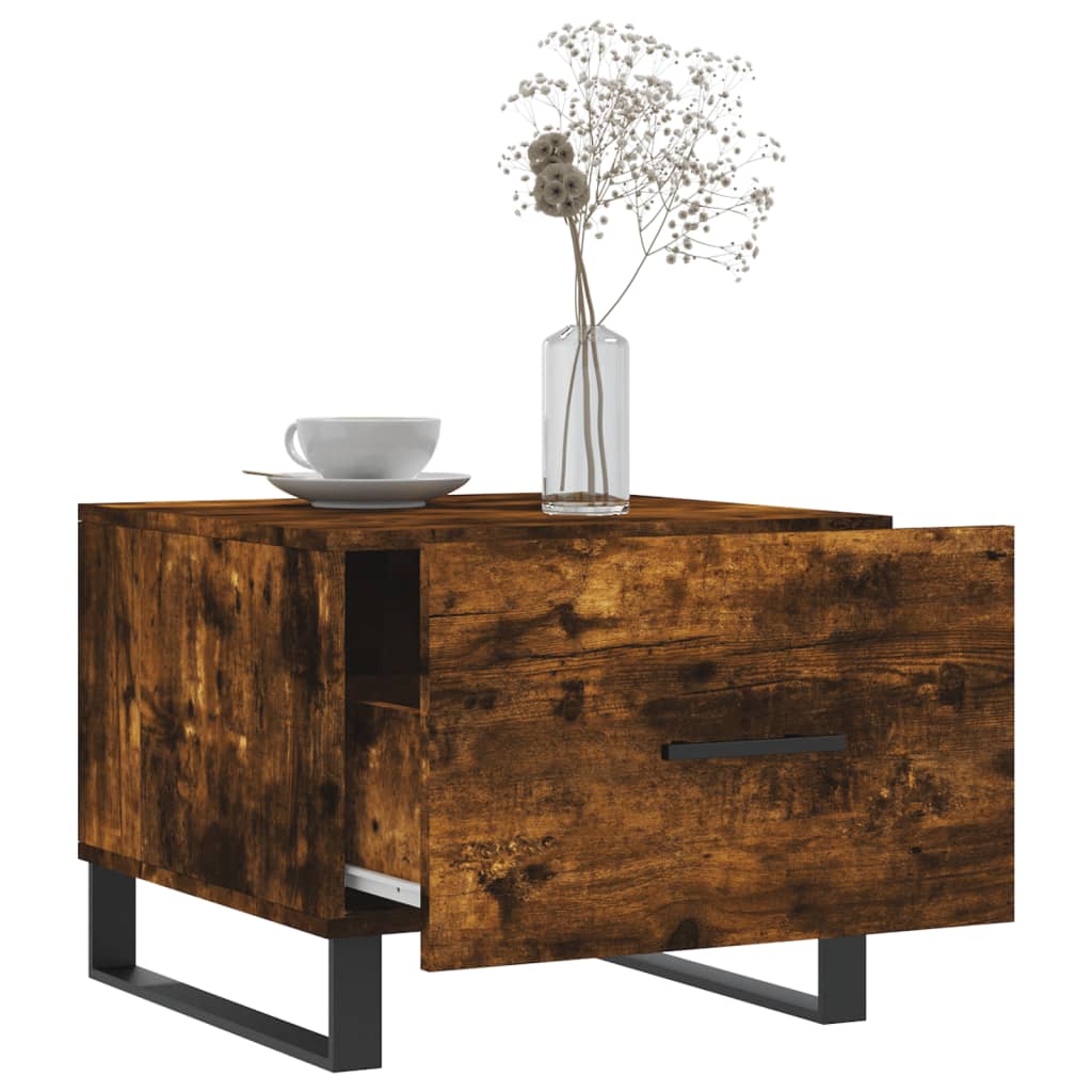Salontafels 50X50X40 Cm Bewerkt Hout Kleurig 2 Gerookt eiken