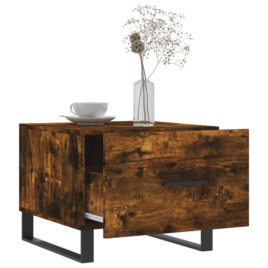 Salontafels 50X50X40 Cm Bewerkt Hout Kleurig 2 Gerookt eiken