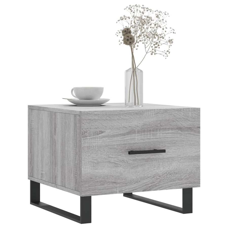 Salontafel 50X50X40 Cm Bewerkt Hout Eiken 1 Grijs sonoma