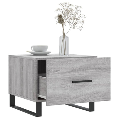Salontafel 50X50X40 Cm Bewerkt Hout Eiken 1 Grijs sonoma