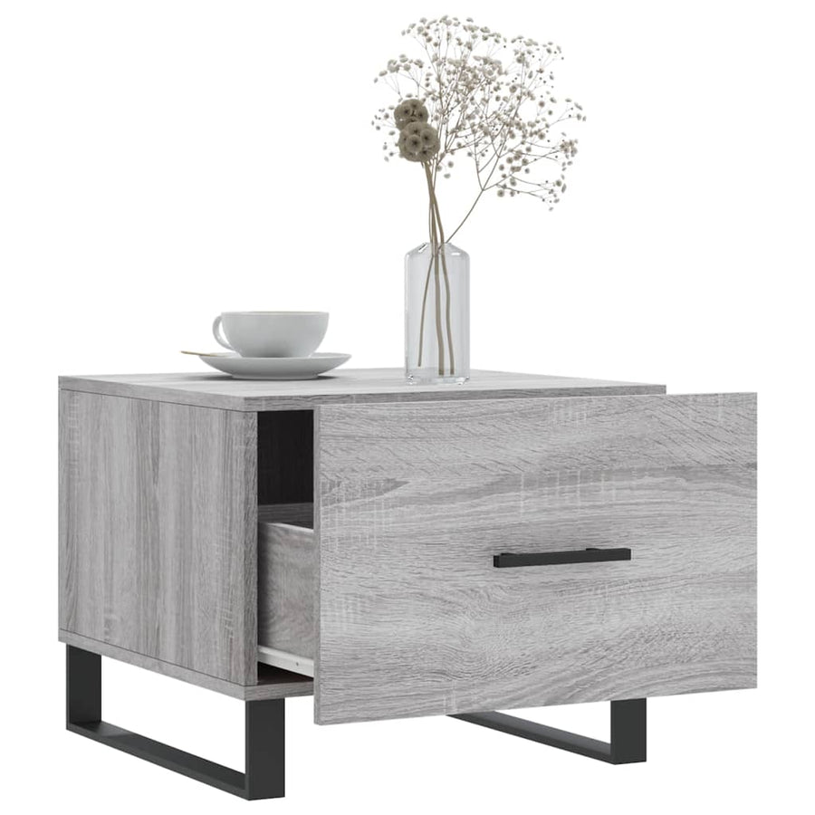 Salontafel 50X50X40 Cm Bewerkt Hout Eiken 1 Grijs sonoma