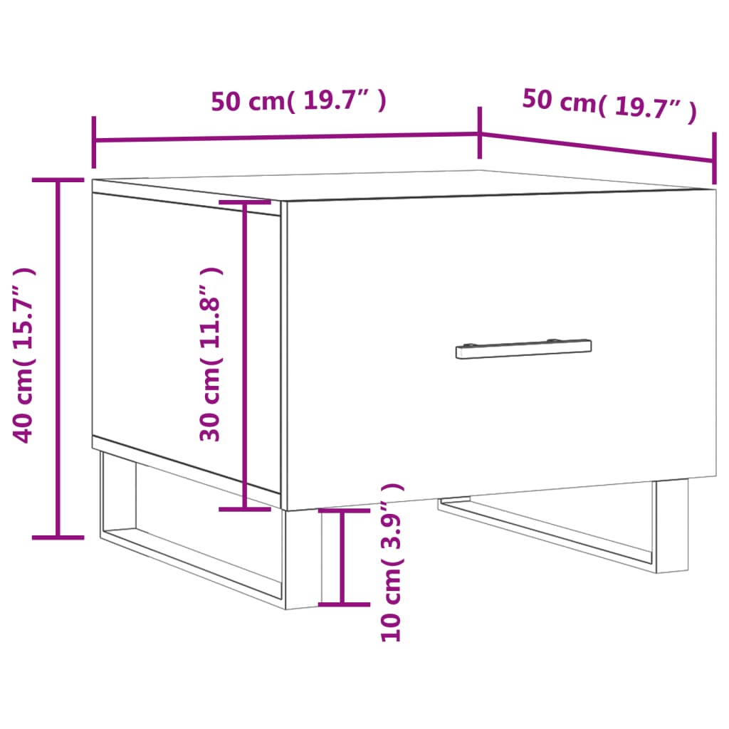 Salontafel 50X50X40 Cm Bewerkt Hout Bruin Eikenkleur 1 Bruineiken