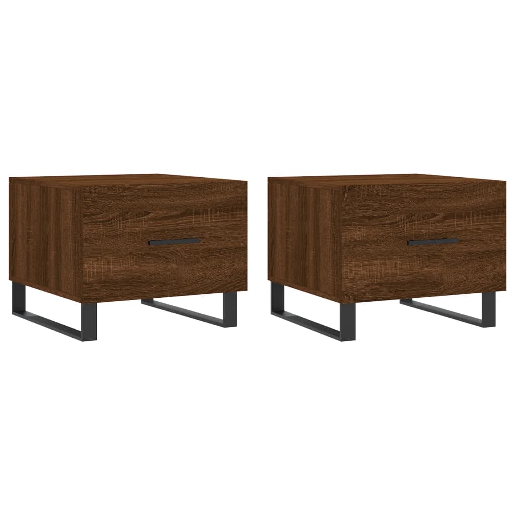 Salontafels 50X50X40 Cm Bewerkt Hout 2 bruin eikenkleur