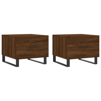 Salontafels 50X50X40 Cm Bewerkt Hout 2 bruin eikenkleur