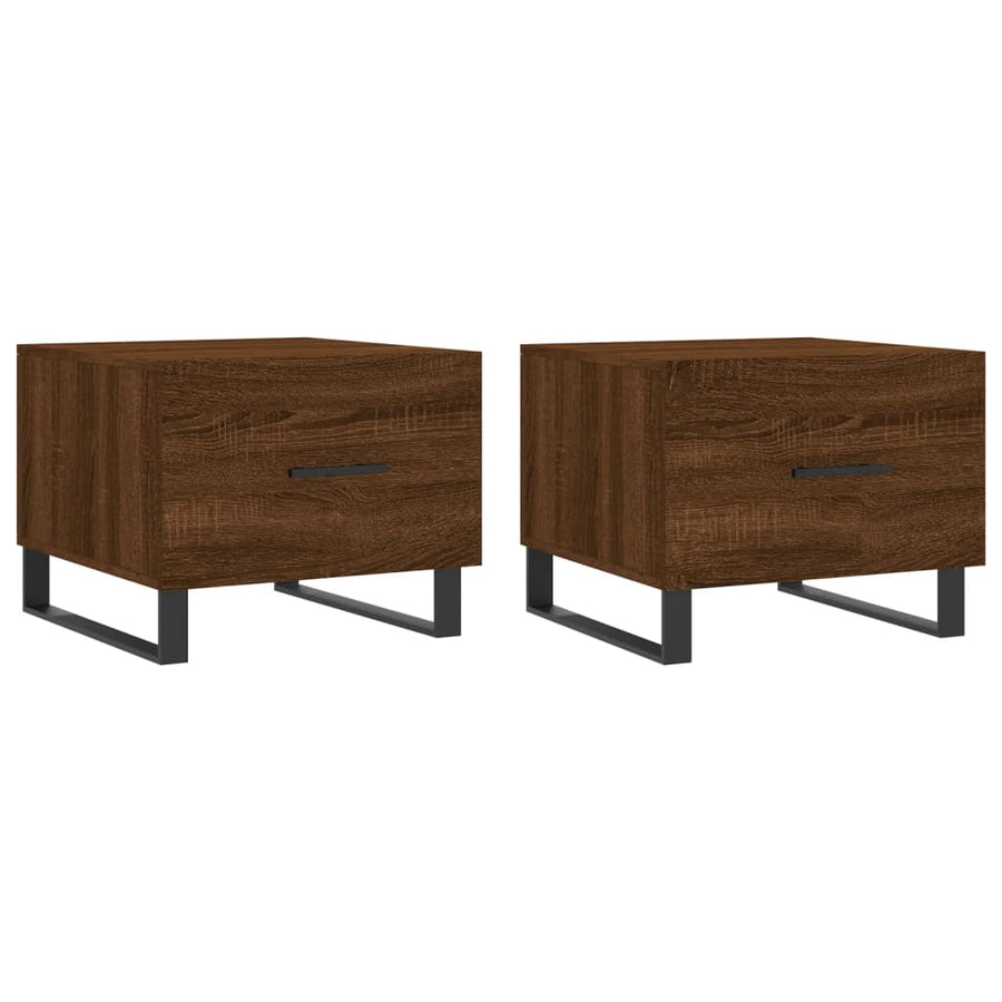 Salontafels 50X50X40 Cm Bewerkt Hout 2 bruin eikenkleur