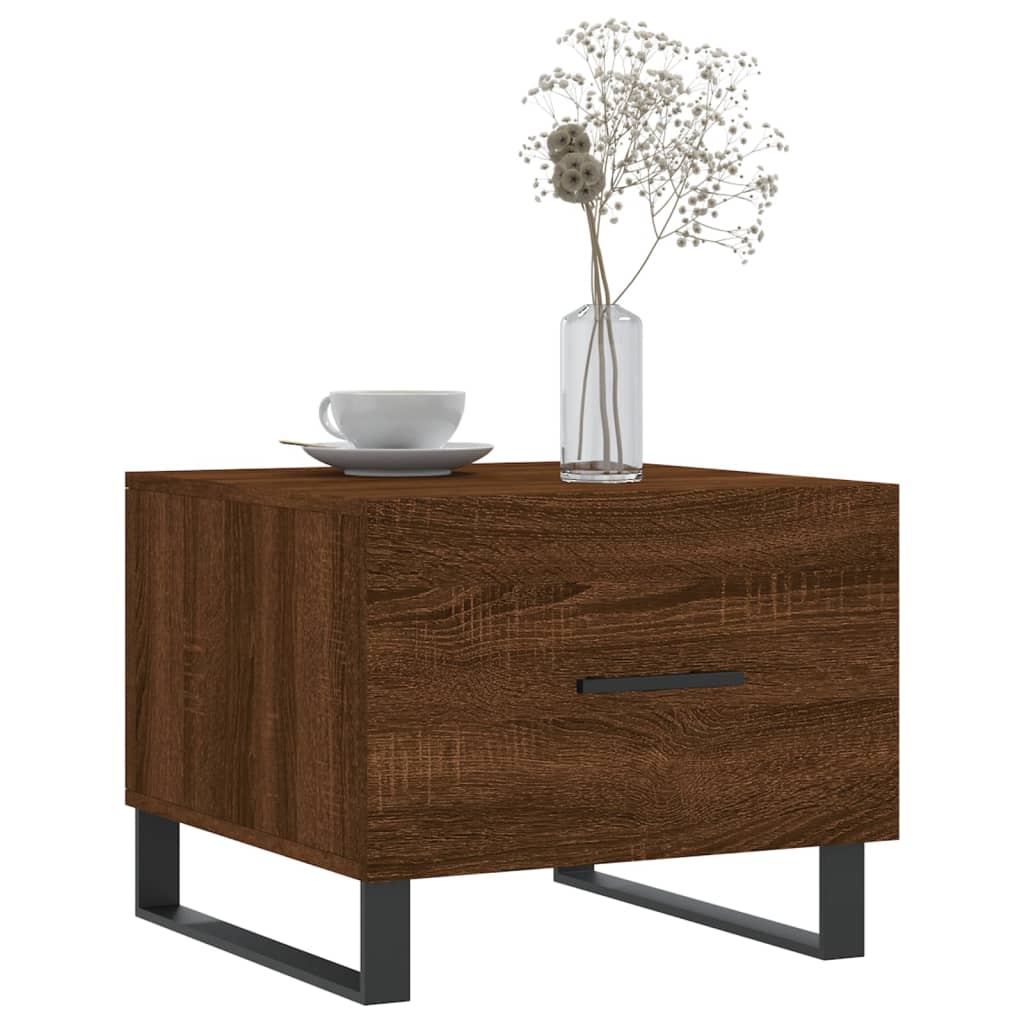 Salontafels 50X50X40 Cm Bewerkt Hout 2 bruin eikenkleur