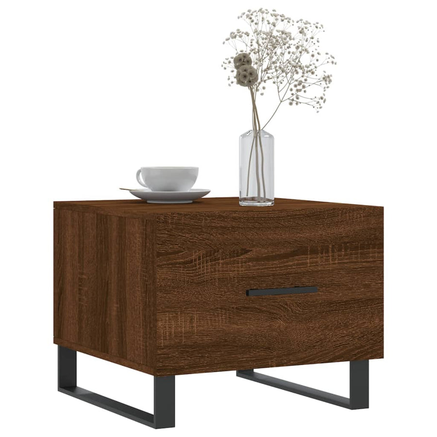 Salontafels 50X50X40 Cm Bewerkt Hout 2 bruin eikenkleur