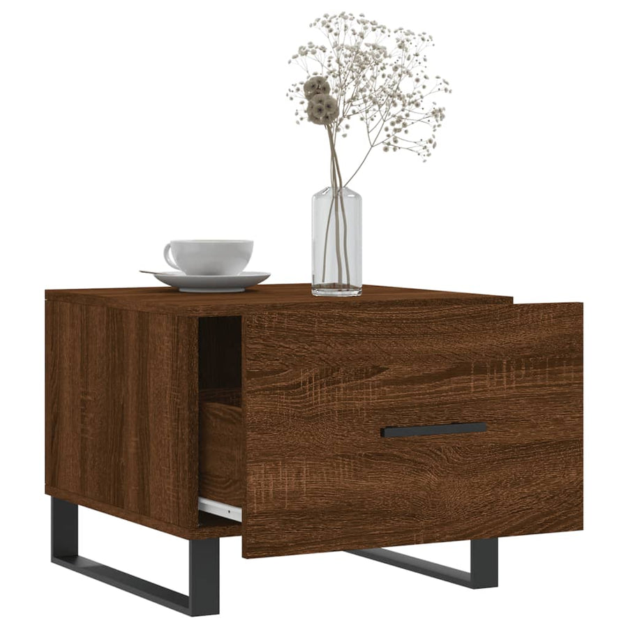Salontafels 50X50X40 Cm Bewerkt Hout 2 bruin eikenkleur