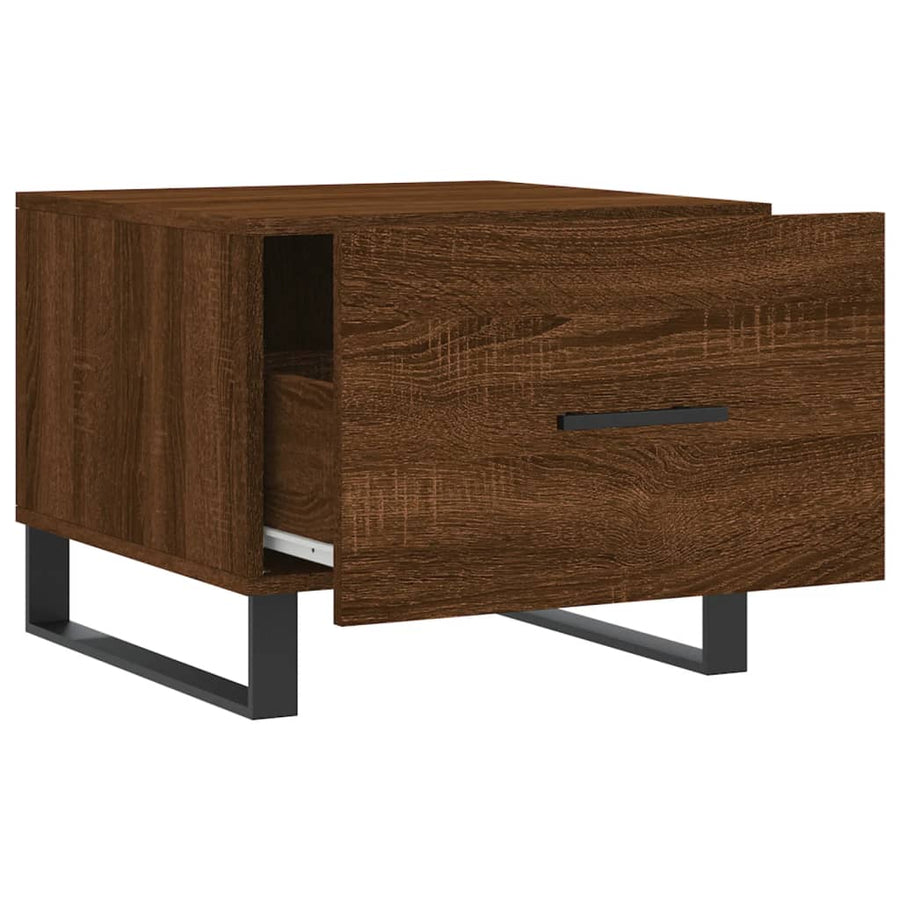 Salontafels 50X50X40 Cm Bewerkt Hout 2 bruin eikenkleur