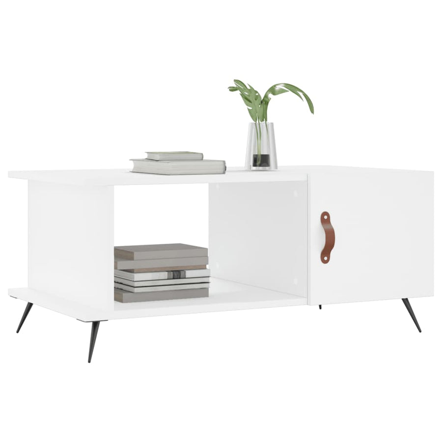 Salontafel 90X50X40 Cm Bewerkt Hout Wit