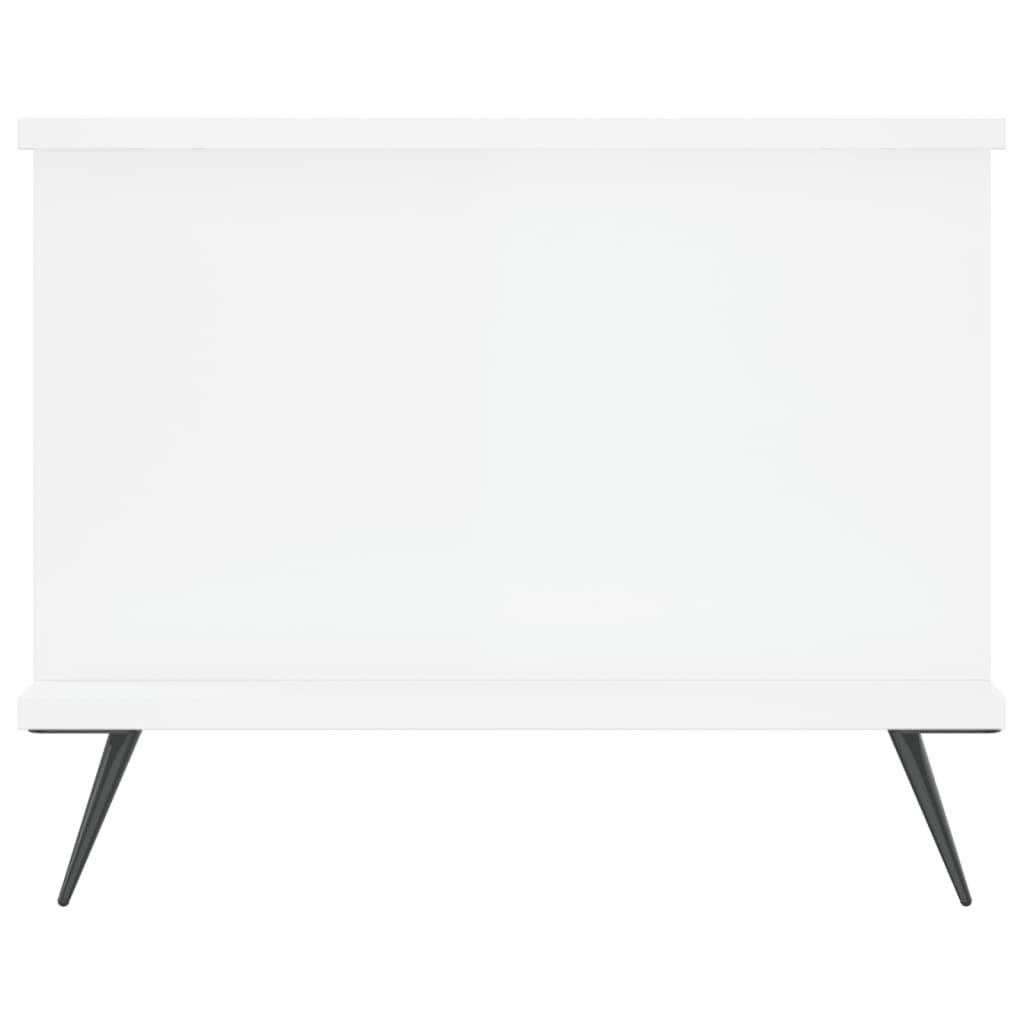 Salontafel 90X50X40 Cm Bewerkt Hout Hoogglans wit