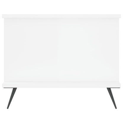 Salontafel 90X50X40 Cm Bewerkt Hout Hoogglans wit