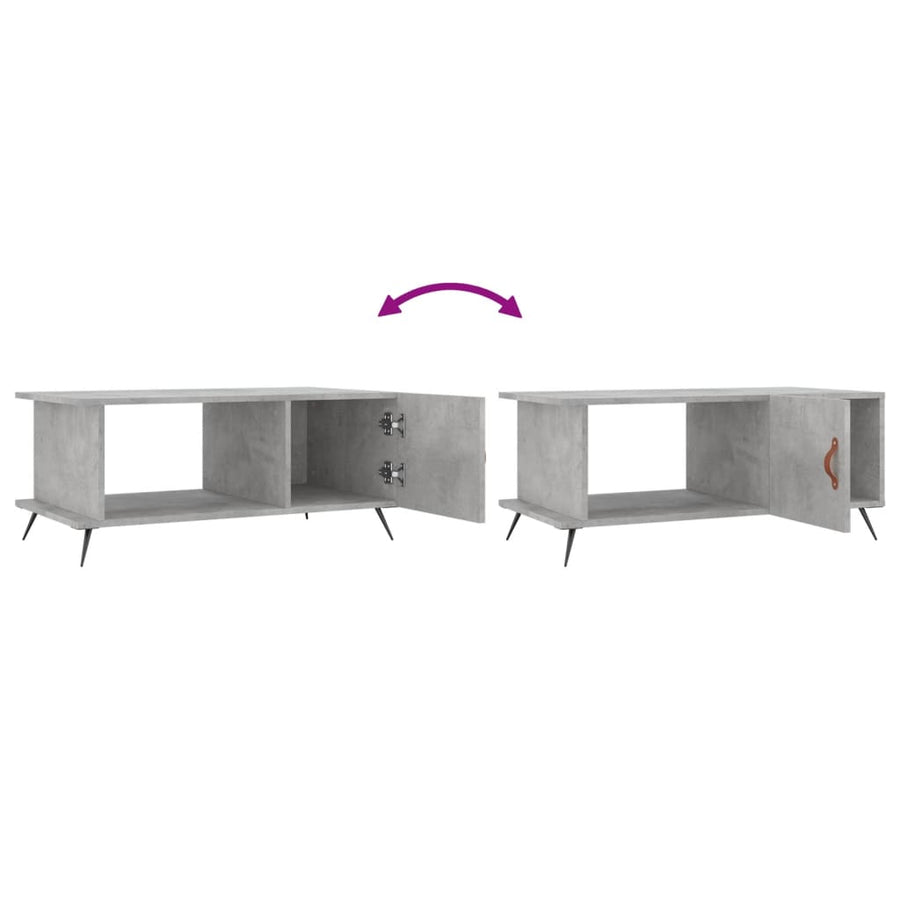 Salontafel 90X50X40 Cm Bewerkt Hout Betongrijs