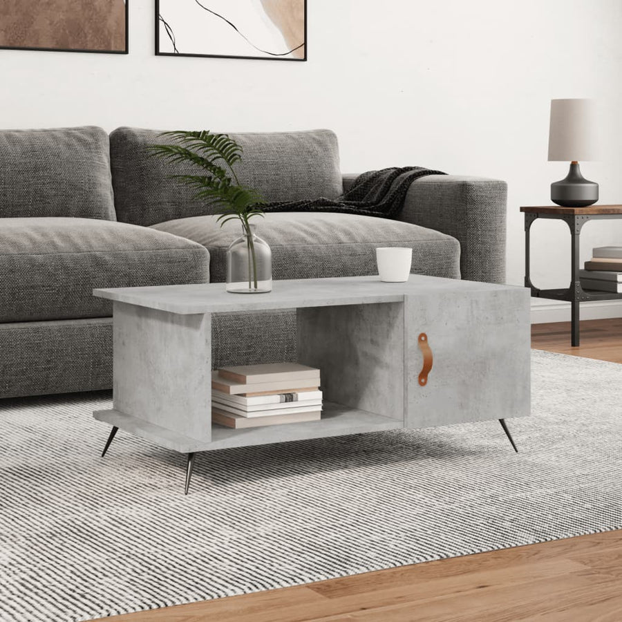 Salontafel 90X50X40 Cm Bewerkt Hout Betongrijs