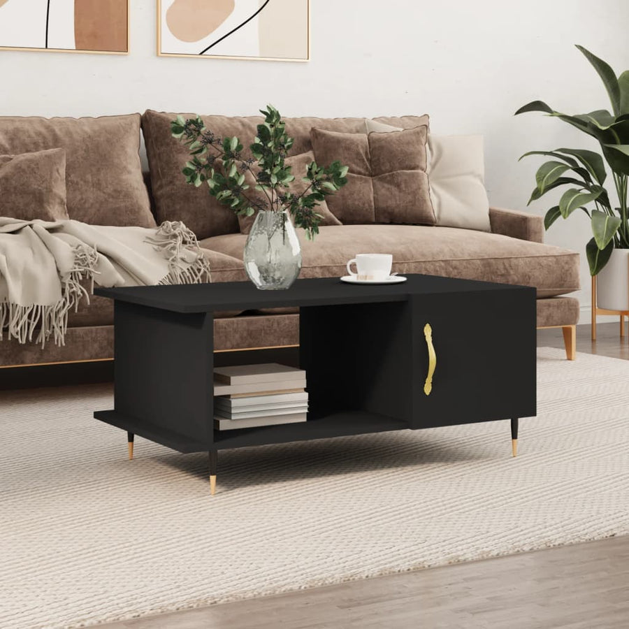 Salontafel 90X50X40 Cm Bewerkt Hout Zwart
