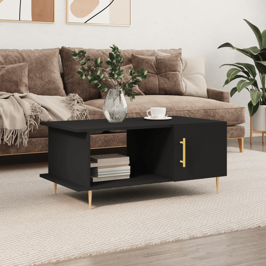 Salontafel 90X50X40 Cm Bewerkt Hout Zwart