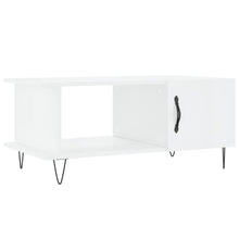 Salontafel 90X50X40 Cm Bewerkt Hout Hoogglans wit