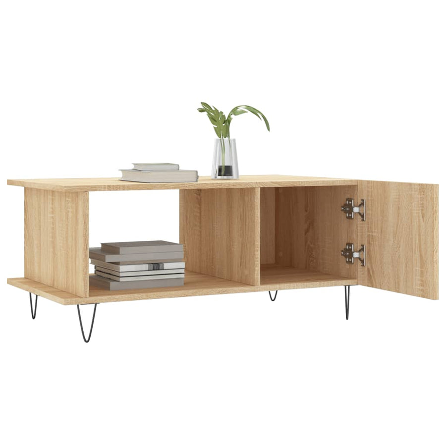 Salontafel 90X50X40 Cm Bewerkt Hout Kleurig Sonoma eiken