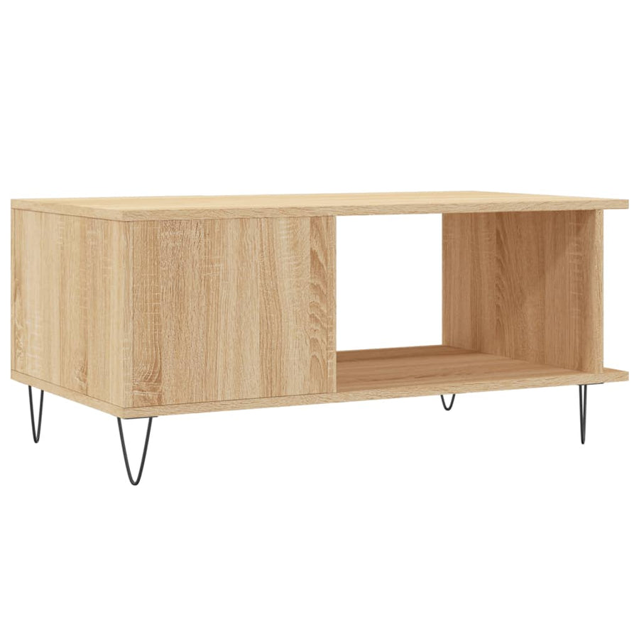 Salontafel 90X50X40 Cm Bewerkt Hout Kleurig Sonoma eiken