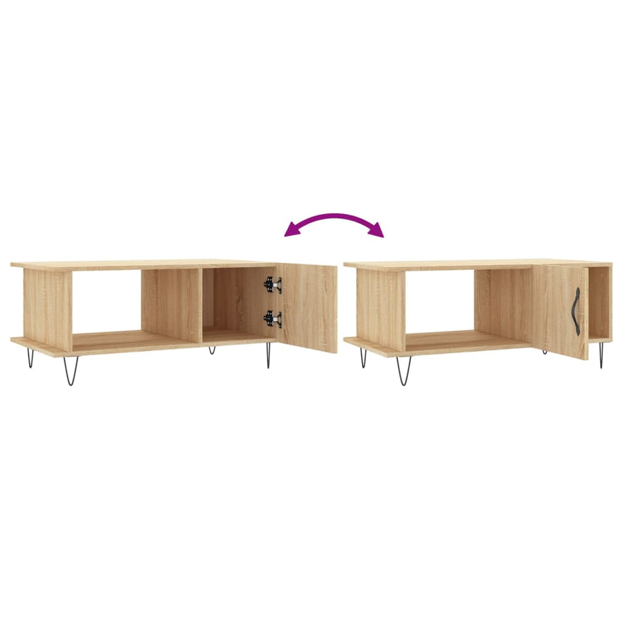 Salontafel 90X50X40 Cm Bewerkt Hout Kleurig Sonoma eiken