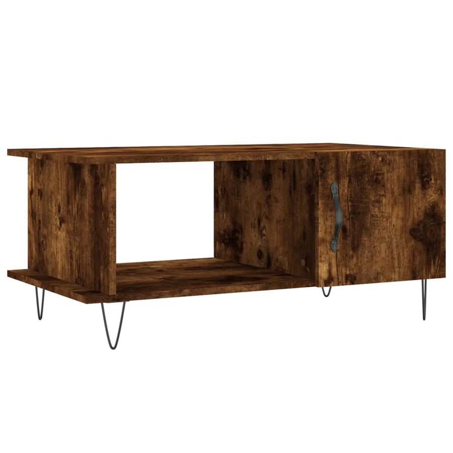 Salontafel 90X50X40 Cm Bewerkt Hout Kleurig Gerookt eiken