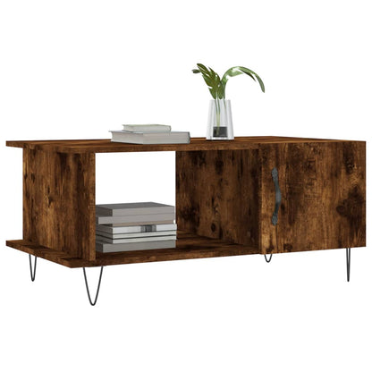 Salontafel 90X50X40 Cm Bewerkt Hout Kleurig Gerookt eiken