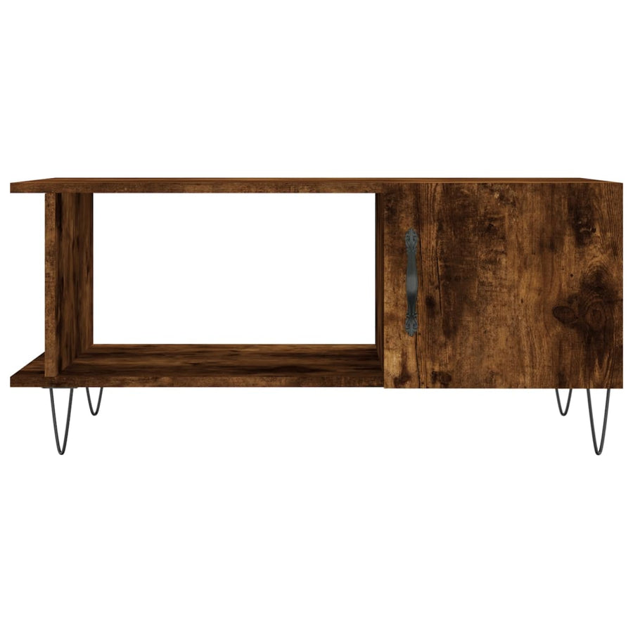 Salontafel 90X50X40 Cm Bewerkt Hout Kleurig Gerookt eiken