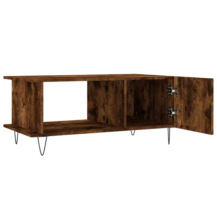 Salontafel 90X50X40 Cm Bewerkt Hout Kleurig Gerookt eiken