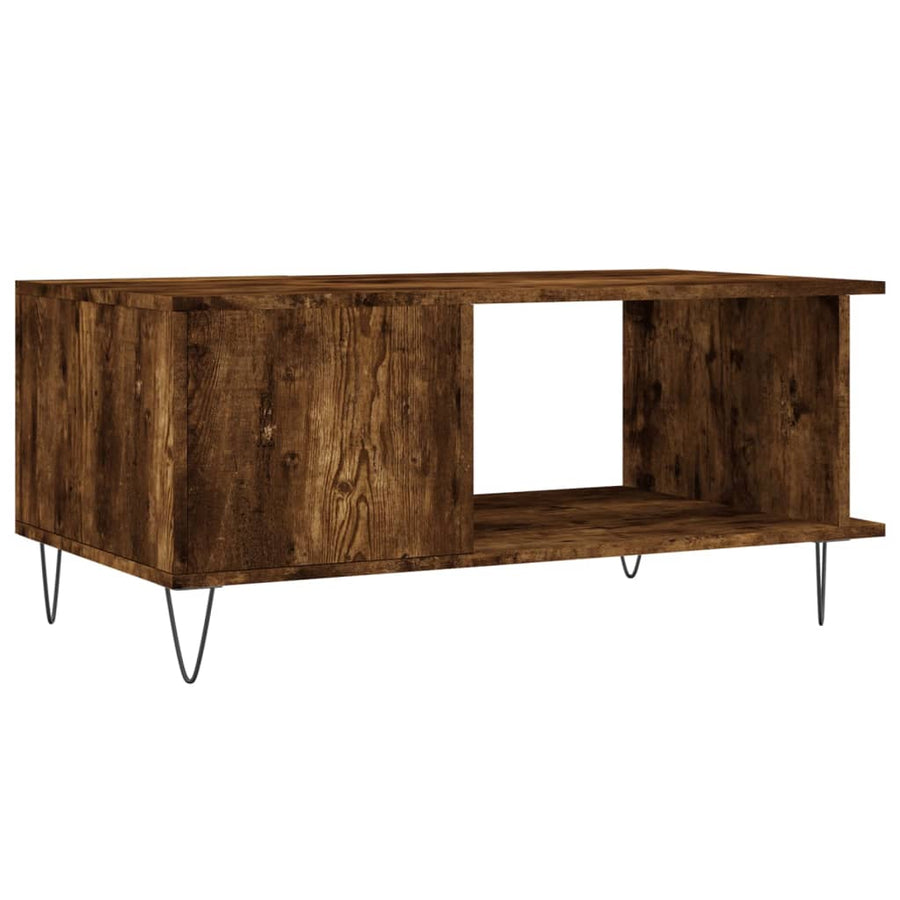 Salontafel 90X50X40 Cm Bewerkt Hout Kleurig Gerookt eiken