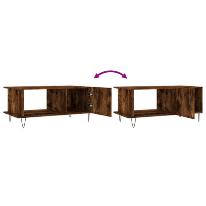 Salontafel 90X50X40 Cm Bewerkt Hout Kleurig Gerookt eiken