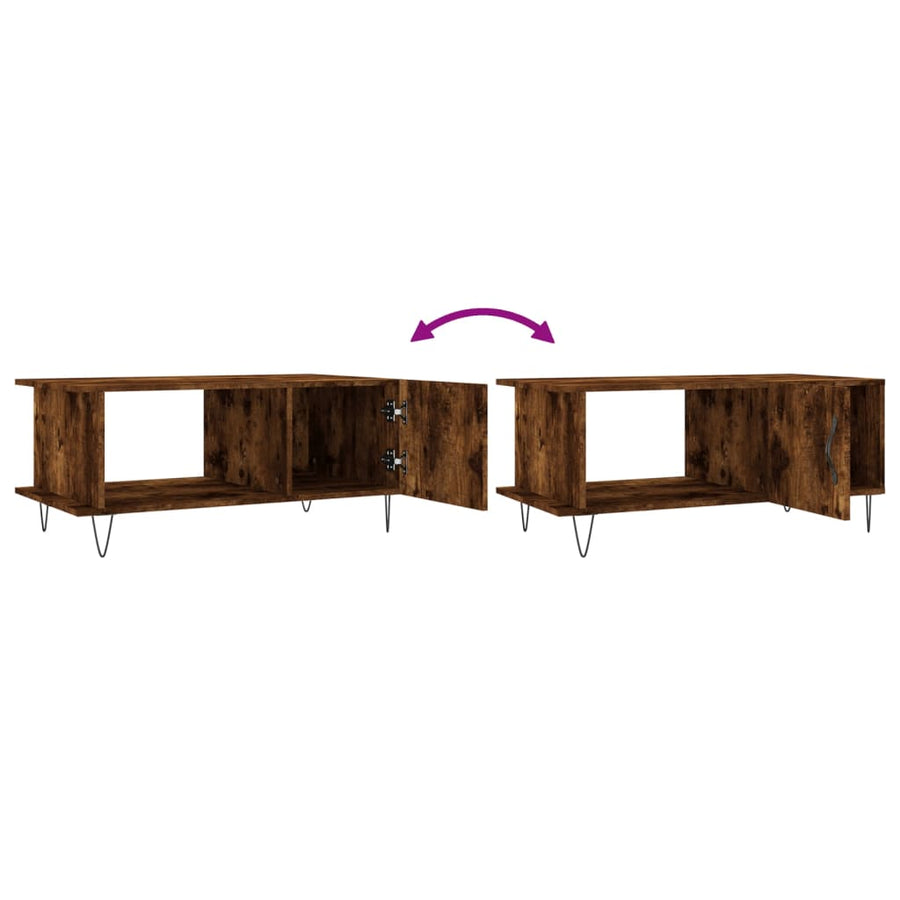 Salontafel 90X50X40 Cm Bewerkt Hout Kleurig Gerookt eiken