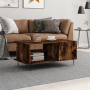 Salontafel 90x50x40 cm bewerkt hout gerookt eiken