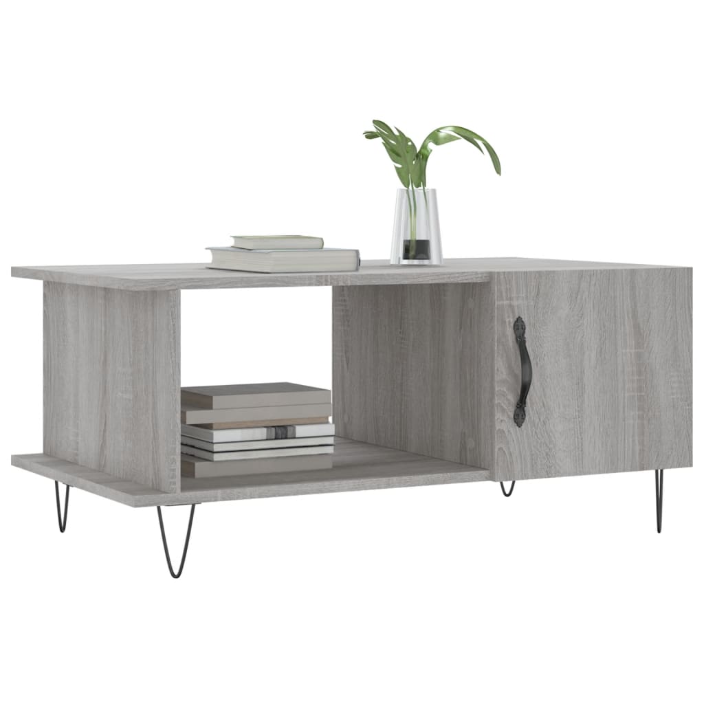 Salontafel 90X50X40 Cm Bewerkt Hout Eikenkleurig Grijs sonoma