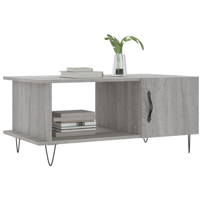 Salontafel 90X50X40 Cm Bewerkt Hout Eikenkleurig Grijs sonoma