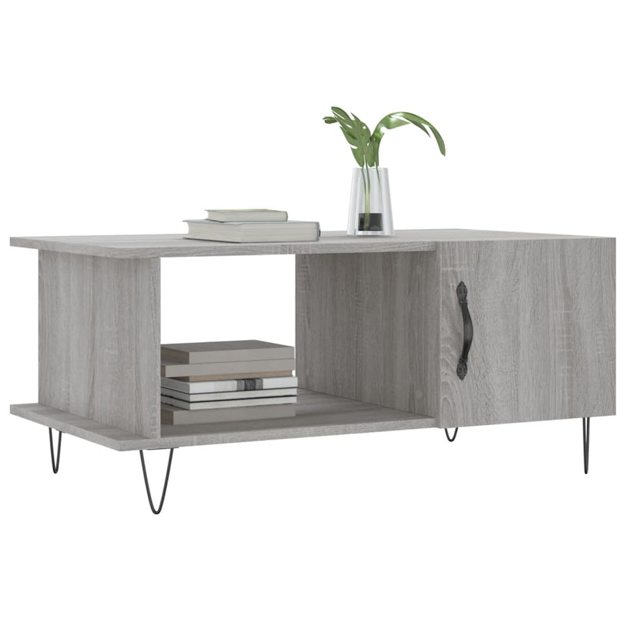 Salontafel 90X50X40 Cm Bewerkt Hout Eikenkleurig Grijs sonoma