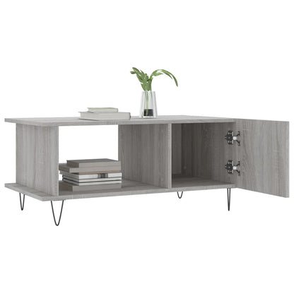 Salontafel 90X50X40 Cm Bewerkt Hout Eikenkleurig Grijs sonoma