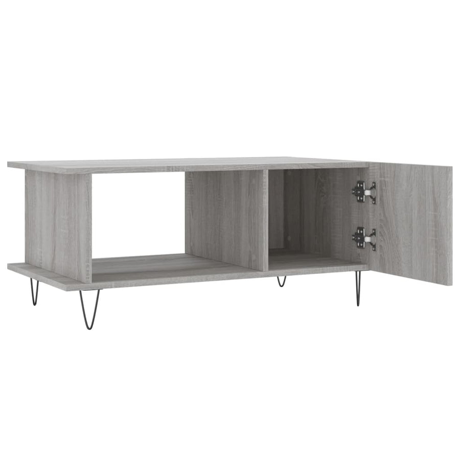 Salontafel 90X50X40 Cm Bewerkt Hout Eikenkleurig Grijs sonoma