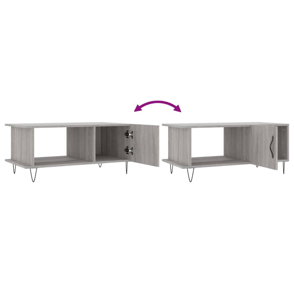 Salontafel 90X50X40 Cm Bewerkt Hout Eikenkleurig Grijs sonoma