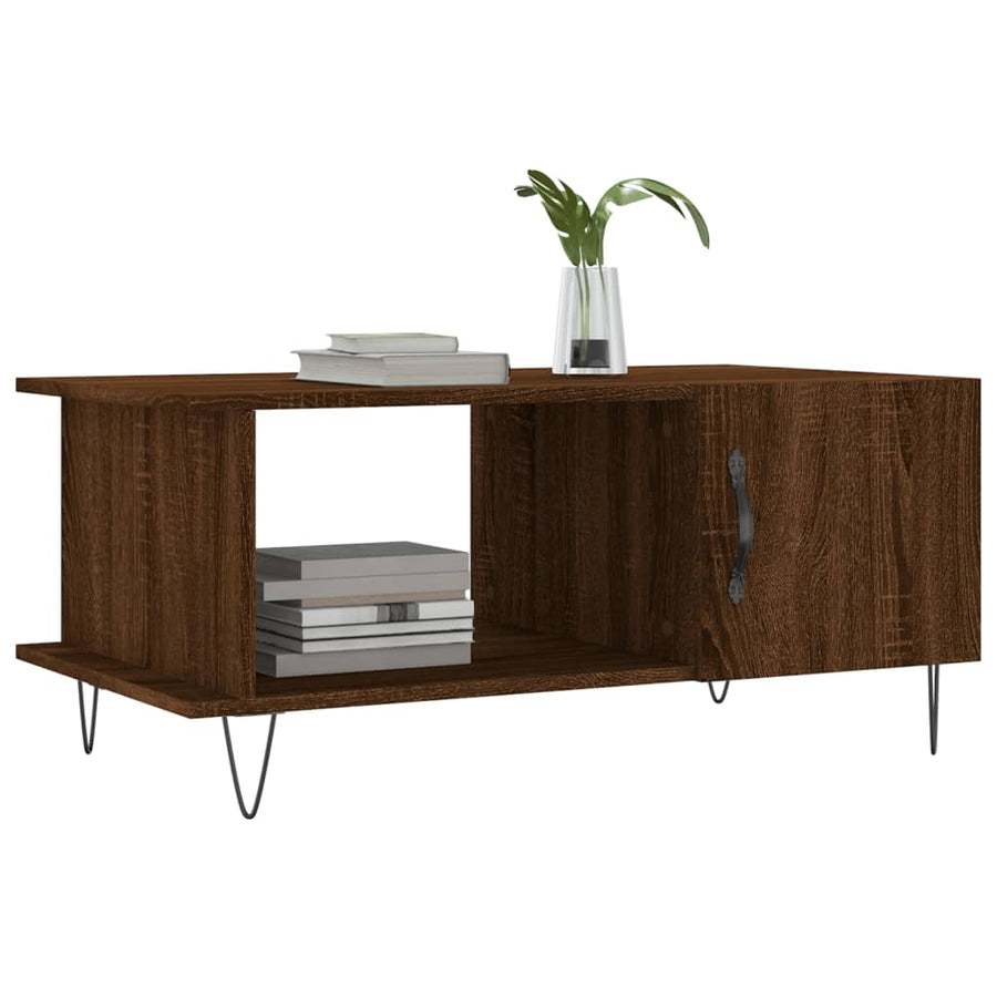 Salontafel 90X50X40 Cm Bewerkt Hout Bruin Eikenkleur Bruineiken