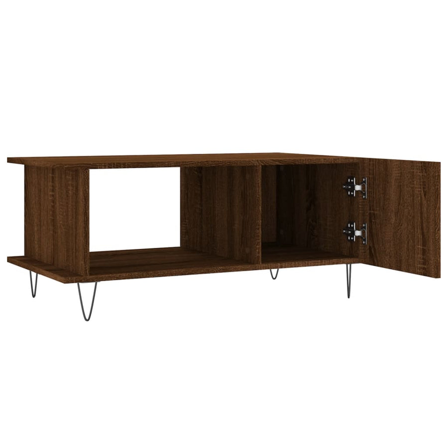 Salontafel 90X50X40 Cm Bewerkt Hout Bruin Eikenkleur Bruineiken