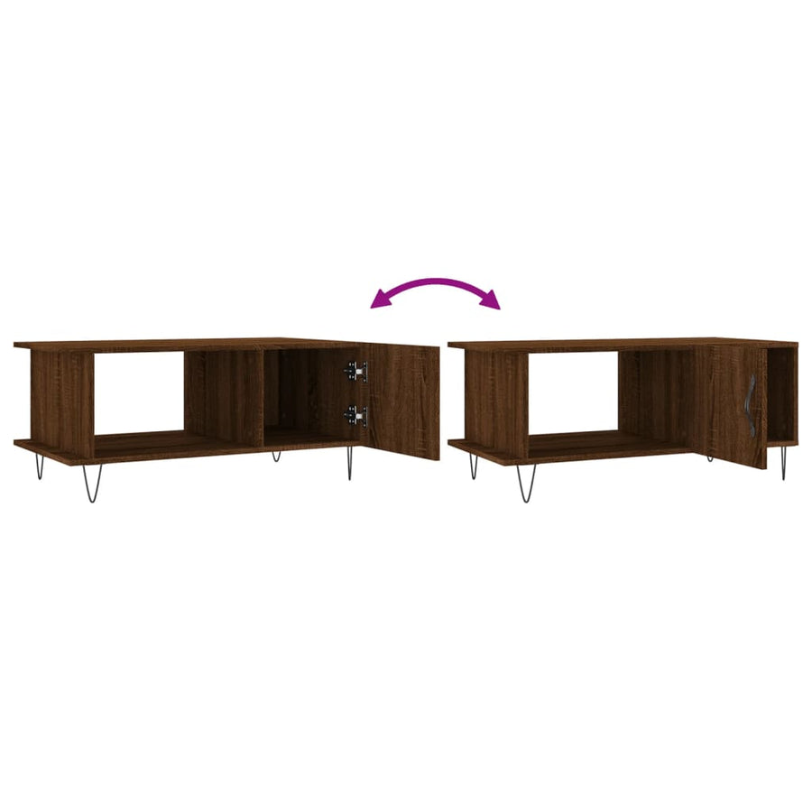 Salontafel 90X50X40 Cm Bewerkt Hout Bruin Eikenkleur Bruineiken