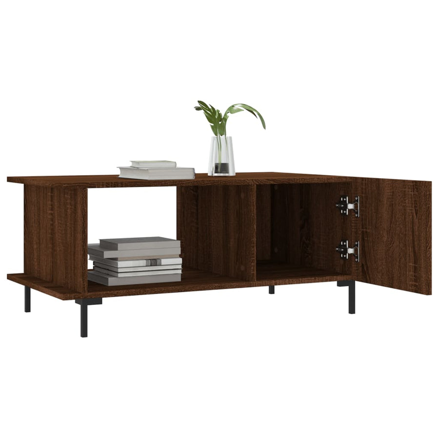 Salontafel 90X50X40 Cm Bewerkt Hout Bruin Eikenkleur Bruineiken
