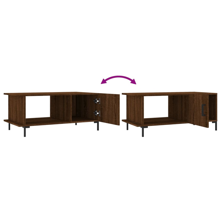 Salontafel 90X50X40 Cm Bewerkt Hout Bruin Eikenkleur Bruineiken
