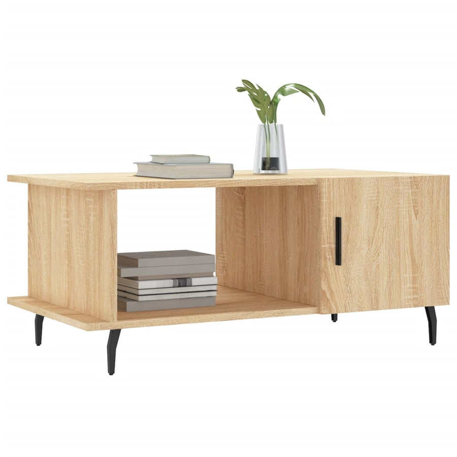 Salontafel 90X50X40 Cm Bewerkt Hout Kleurig Sonoma eiken