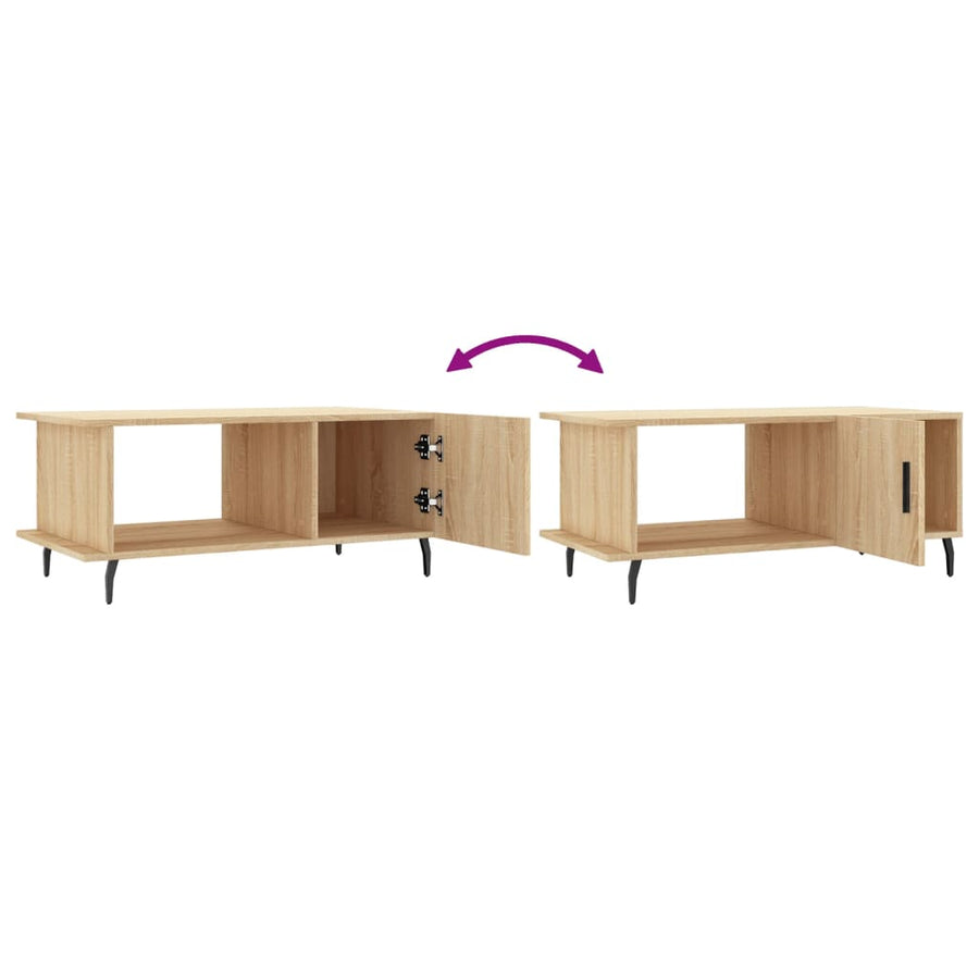 Salontafel 90X50X40 Cm Bewerkt Hout Kleurig Sonoma eiken