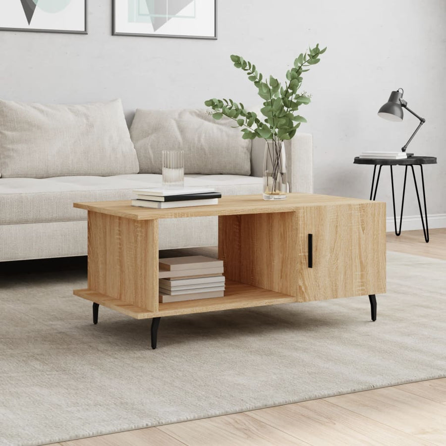 Salontafel 90X50X40 Cm Bewerkt Hout Kleurig Sonoma eiken