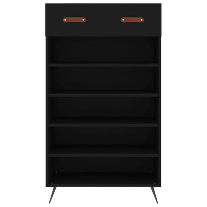 Schoenenkast 60X35X105 Cm Bewerkt Hout Zwart