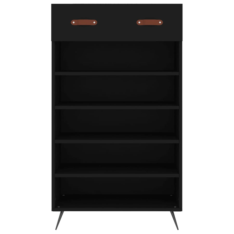 Schoenenkast 60X35X105 Cm Bewerkt Hout Zwart
